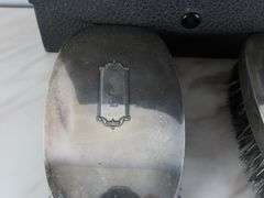 Vintage Monogrammed Sterling Silver Brushes in Case