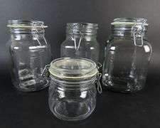 Lot of 4 Glass Cannisters with Lids