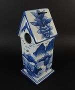 Ceramic Blue & White Porcelain Birdhouse