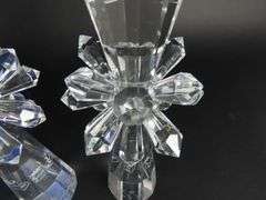 Pair of Beautiful Sorell Handcrafted Crystal Candlesticks in Box