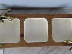 Handcrafted 3 Compartment Condiment Tray - Made in India