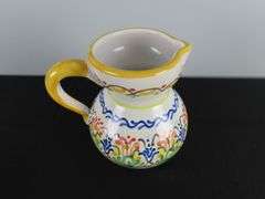 Hand Painted Pottery Milk Pitcher Signed Espana