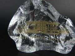 Glass White House Paperweight