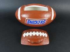 Ceramic Snickers Football Lidded Candy / Cookie Jar