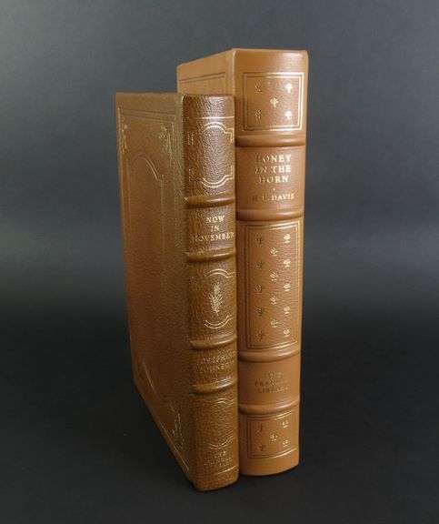 Lot of 2 Franklin Library Leather Bound Books - "Honey in the Horn" & "Now in November"