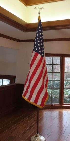 Tall United States Flag on Stand