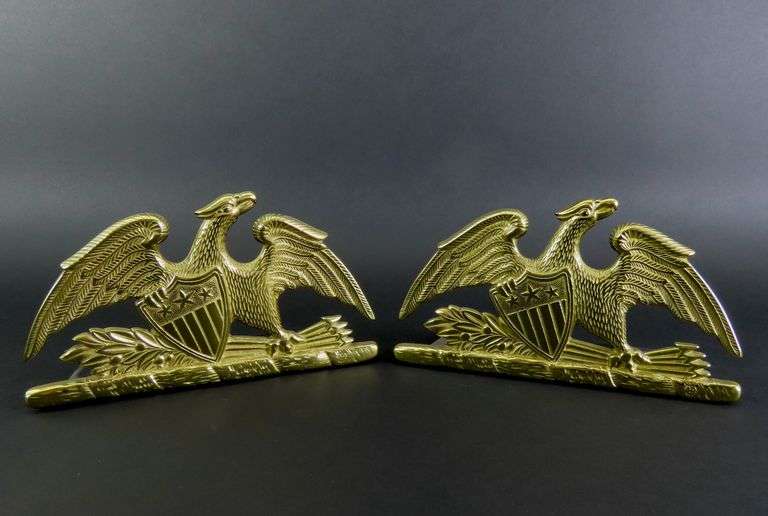 1952 Brass Virginia Metalcrafters "Spread Eagle" Bookends