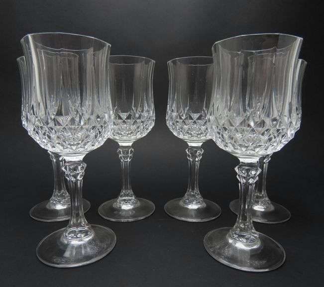 Lot of 6 "Longchamp (Clear)" Wine Glasses by Cristal D'Aeques-Durand