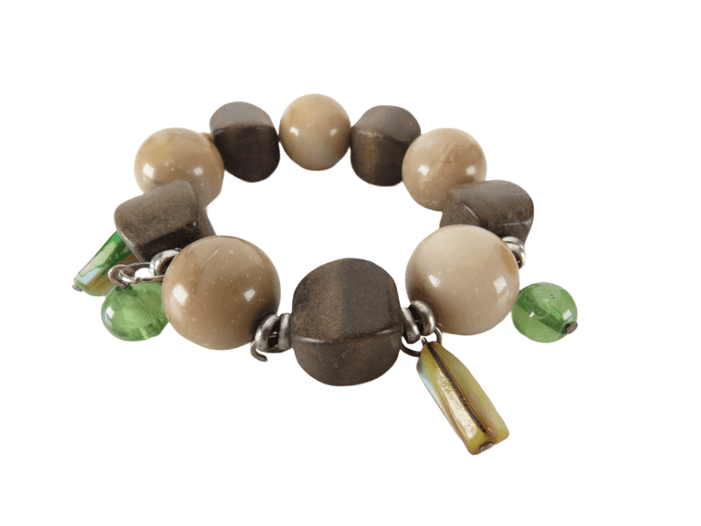 Stretch Beaded Bracelet with Polished Stones