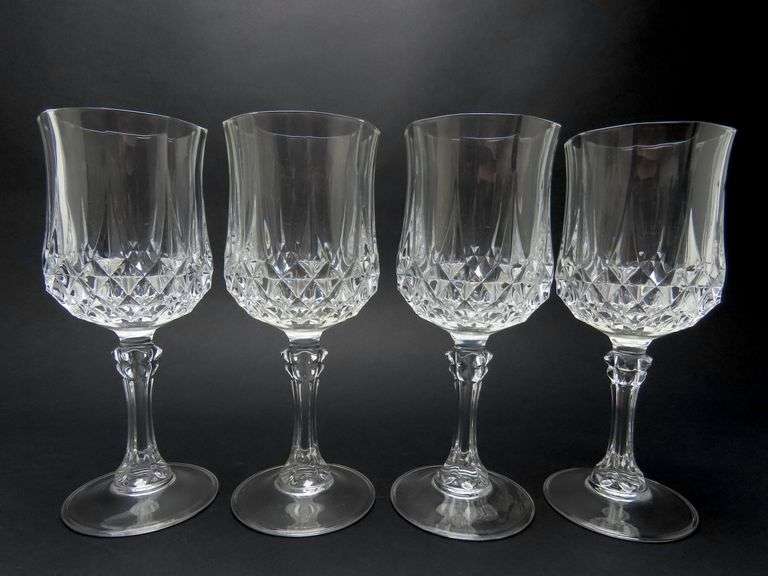 Lot of 4 "Longchamp (Clear)" Water Goblets by Cristal D'Aeques-Durand
