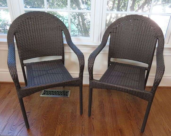 Pair of Faux Wicker Chairs - GC5 Auctions