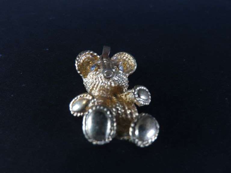 Small Gold Tone Teddy Bear Pendant