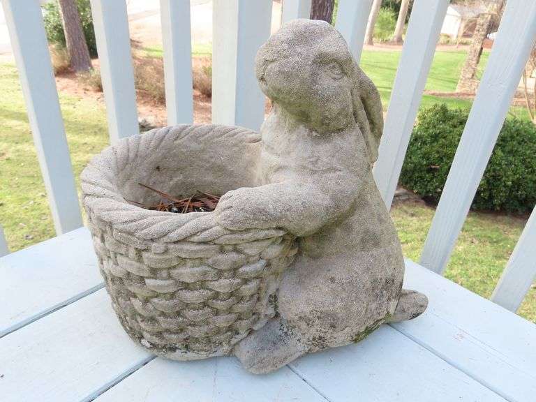 Large Cement Rabbit Planter - GC5 Auctions