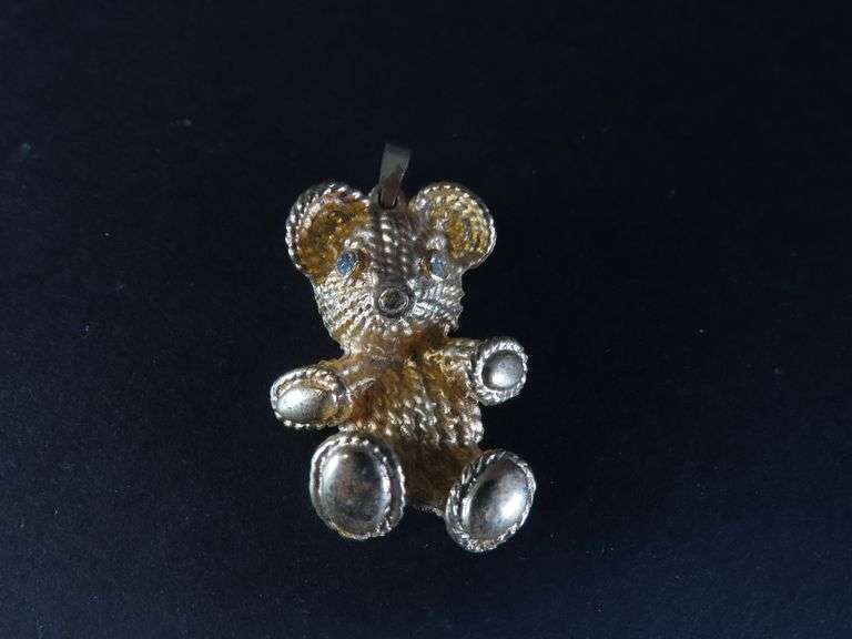 Small Gold Tone Teddy Bear Pendant