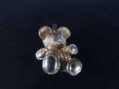 Small Gold Tone Teddy Bear Pendant