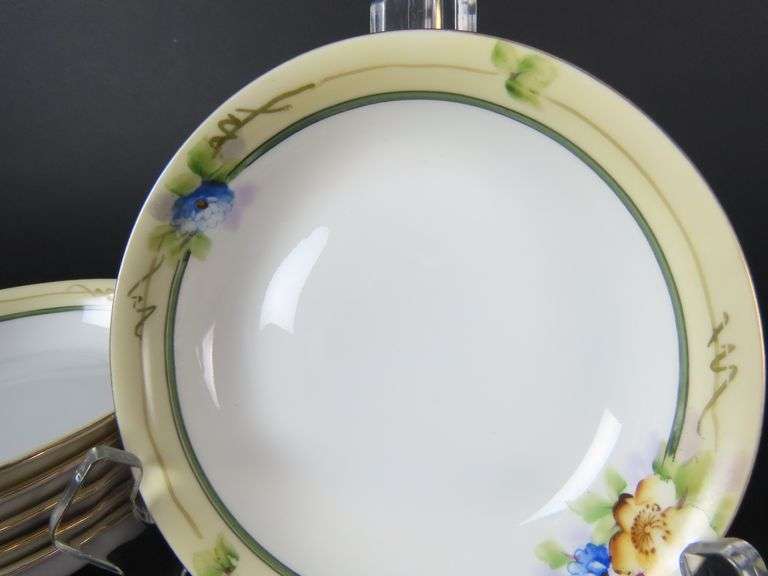 Lot of 6 Hand Painted N1162 Noritake Porcelain Berry Bowls - Made in Japan