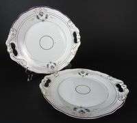 Lot of 2 Vintage Double Handled Plates