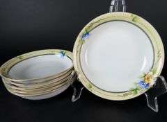 Lot of 6 Hand Painted N1162 Noritake Porcelain Berry Bowls - Made in Japan