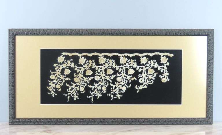 Stunning Framed Lace Wall Hanging