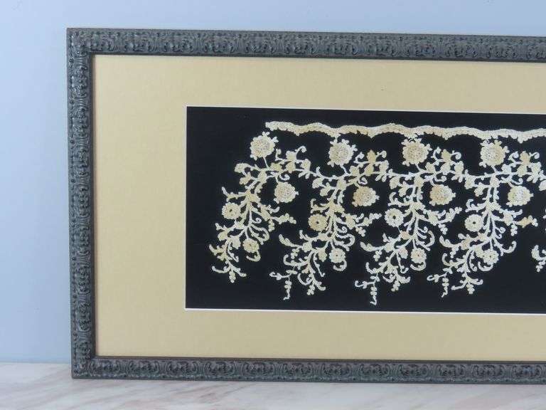 Stunning Framed Lace Wall Hanging