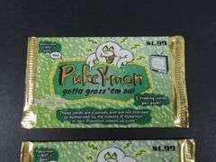 Lot of 2 "Pukey-Mon" Sealed Trading Card Packs
