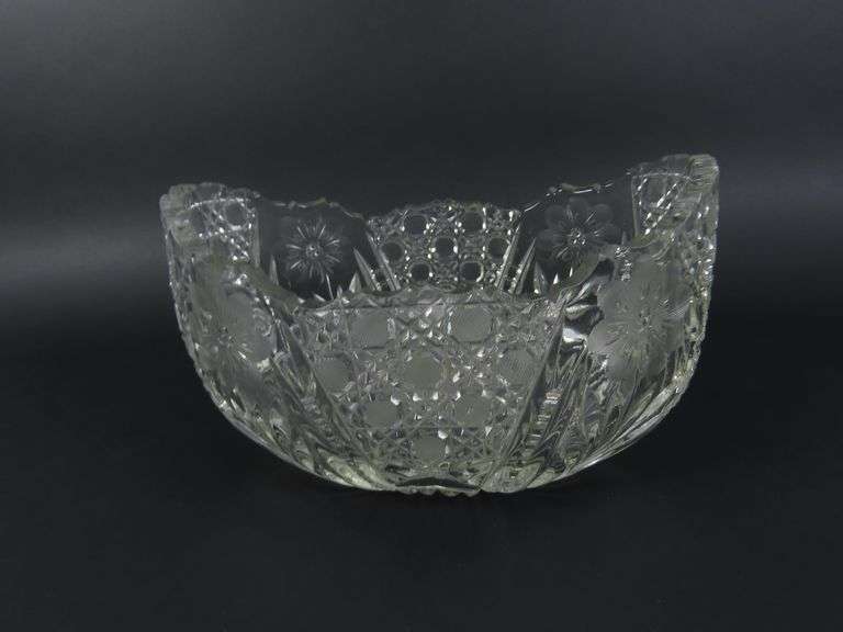 Antique Cut Glass Serving Bowl