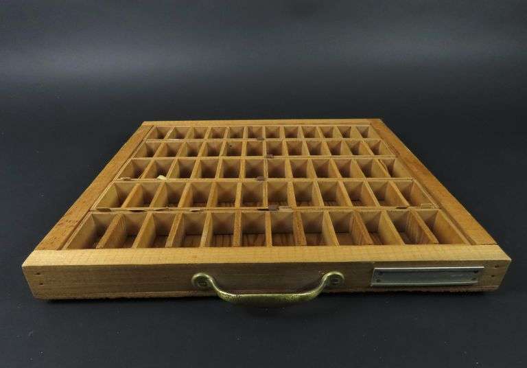 Vintage Wooden Printers Tray Wall Hanging