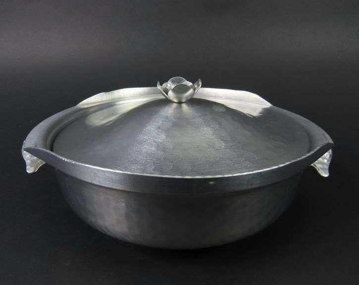 Vintage Hammered Aluminum Covered Dish