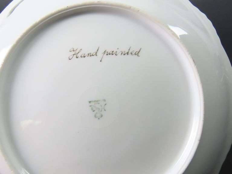 Handpainted Victorian Double Handled Bavarian Plate