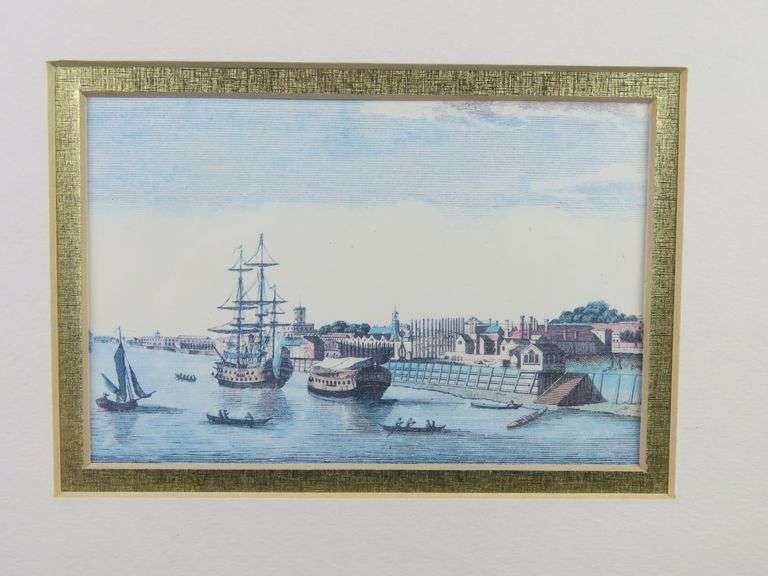 Framed "Vue de Quebeck" (View of Quebec) Print #1 by Balthasar Friedrich Leizelt