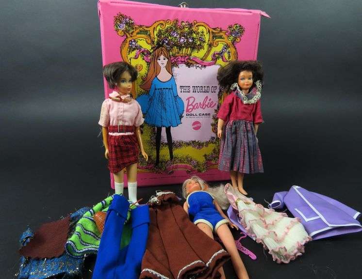 The World of Barbie Doll Case with 3 Dolls & Clothing