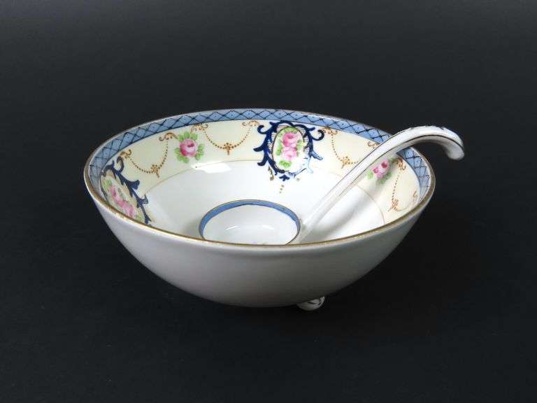 Noritake Footed Bowl with Ladle - Made in Japan