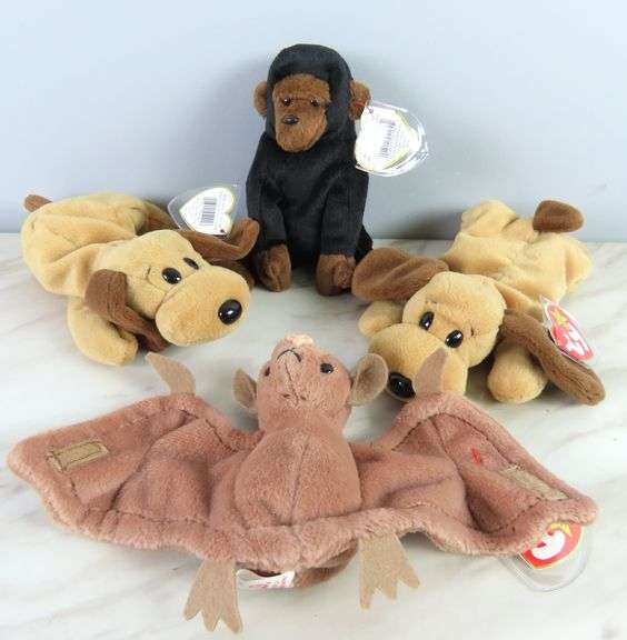 Lot of 4 Collectible Ty Beanie Babies