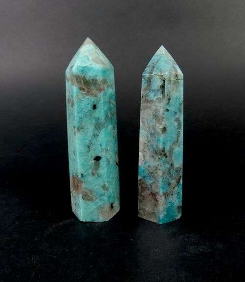 Lot of 2 Amazonite Crystal Towers