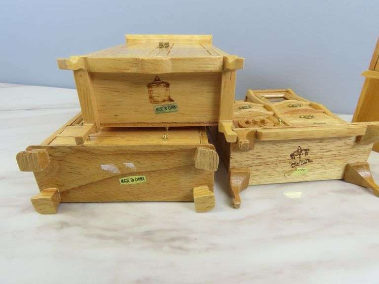 Lot of Wooden Doll House Furniture with Desk & Secretary