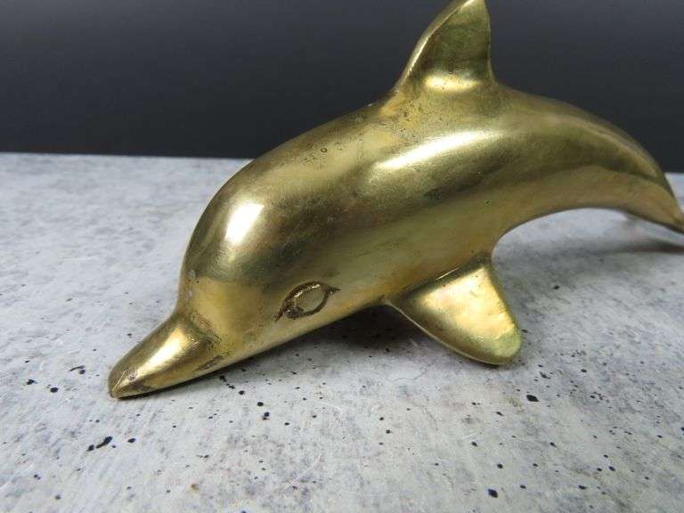 Vintage Brass Dolphin Décor