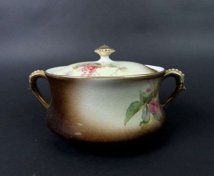 Antique Warwick China Double Handled Lidded Serving Dish