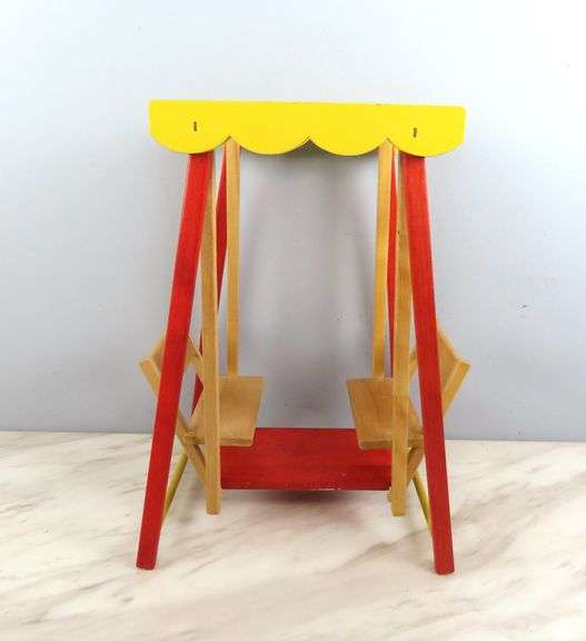 Vintage Strombecker Wooden Doll Swing