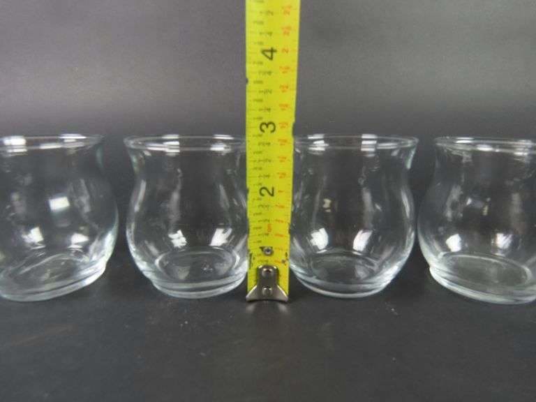 Lot of 4 Vintage Glass Votive Holders