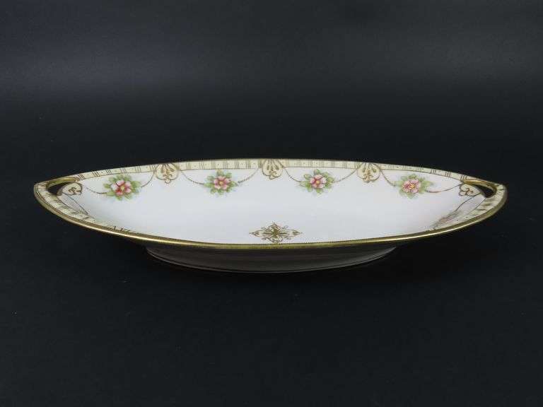 Handpainted Nippon Double Handled Serving Bowl - Made in Japan