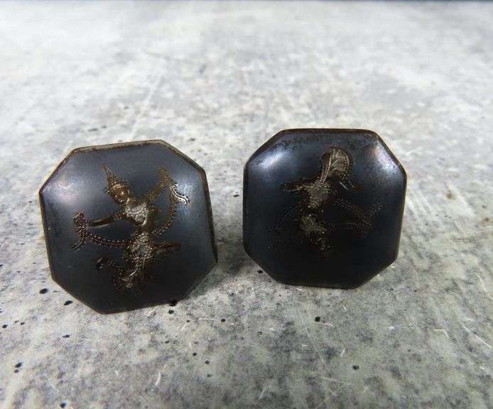 Vintage Siam Sterling Silver Cuff Links