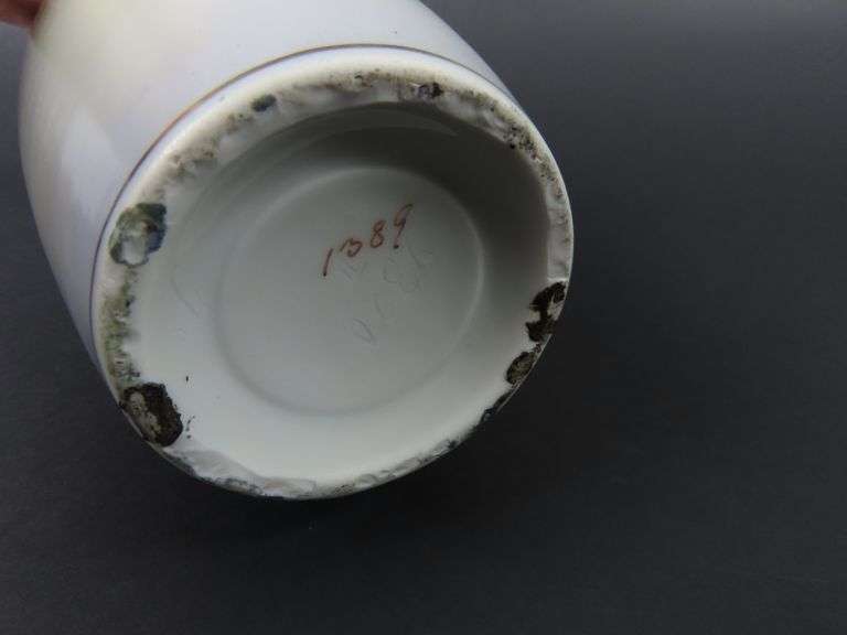 Antique Handpainted Tall Blackberry Vase #1