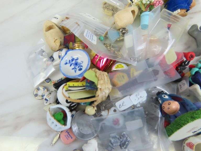 Big Lot of Doll House Miniatures with Lamp & Figures