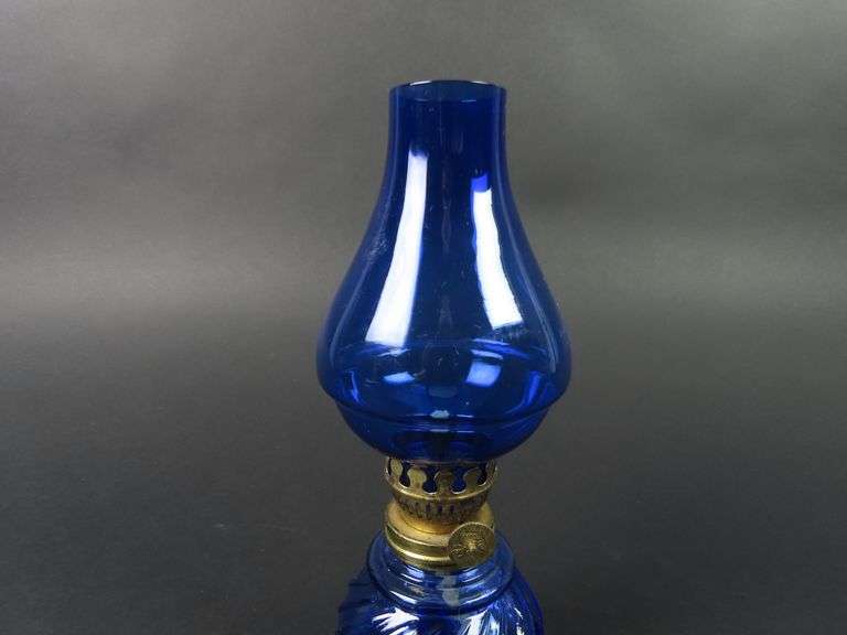 Small Cobalt Blue Oil Lamp