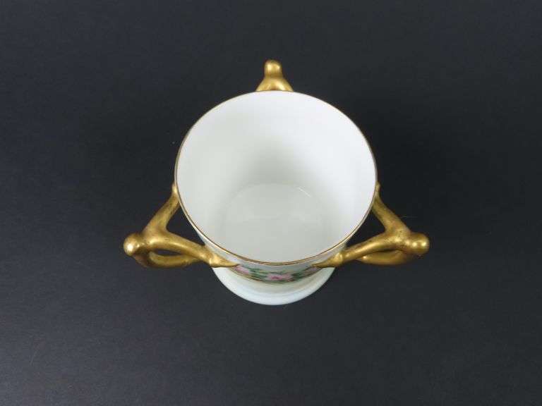 Victorian 3 Handled Loving Cup Marked AK - Made in France