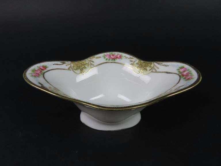 Small Handpainted Nippon Pedestal Condiment Dish - Made in Japan