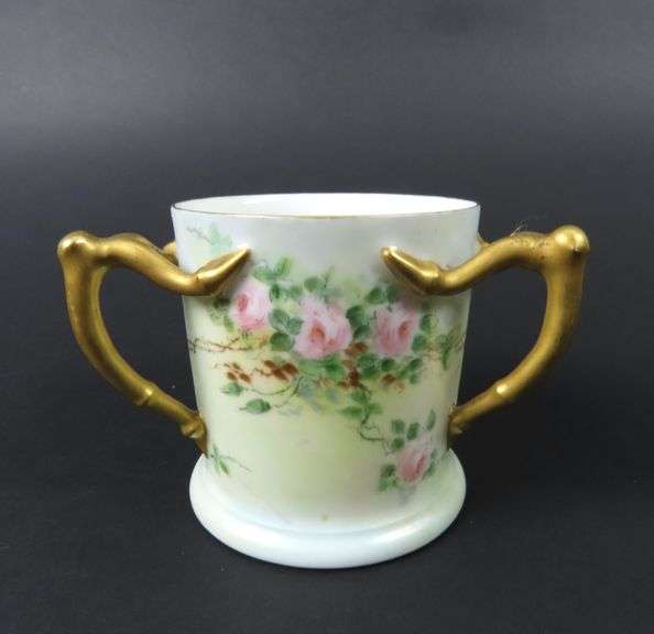 Victorian 3 Handled Loving Cup Marked AK - Made in France
