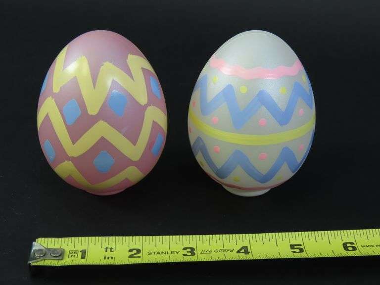 Lot of 6 Decorative Glass Easter Eggs