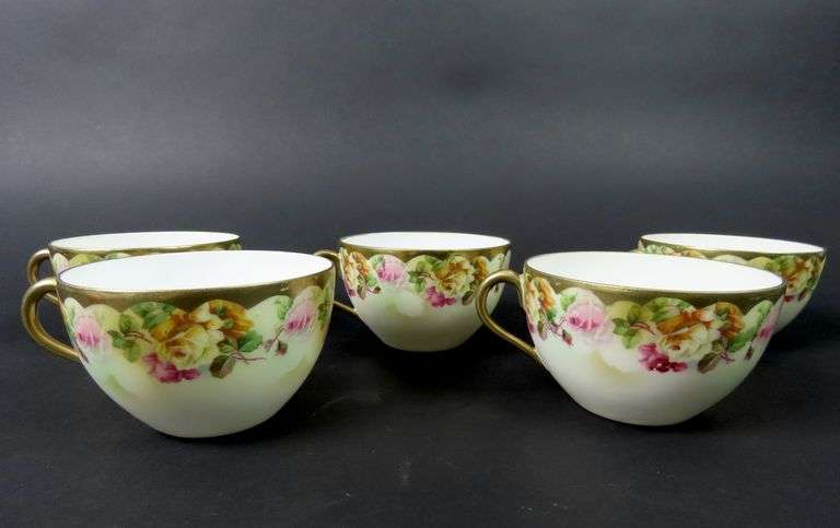 Lot of 5 Handpainted Teacups with No Saucers