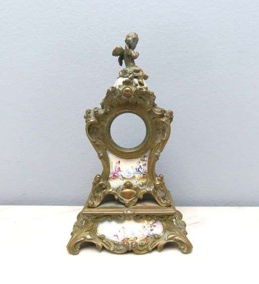 Antique Porcelain & Bronze Small Clock Casing
